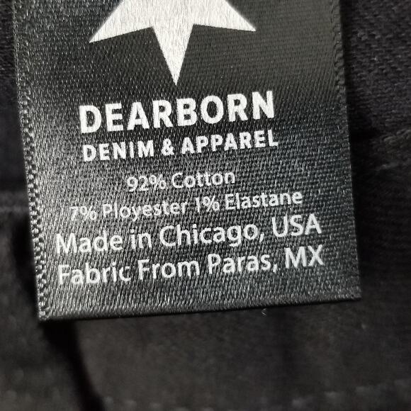 Dearborn Denim Jeans Mens 35 Black Slim Fit Stretch Made USA Straight Leg Pants - Picture 13 of 13